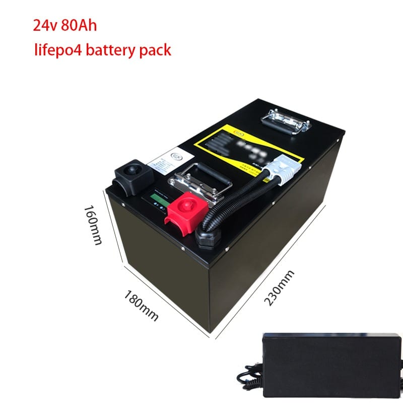 Lifepo4 battery 24V 80Ah BMS 8S for 2000w motor inverter scooter Solar energy storage EV plus 10A charger - Image 1